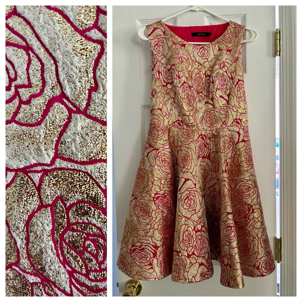 Ark & Co gold and pink rose cocktail dress - size L
